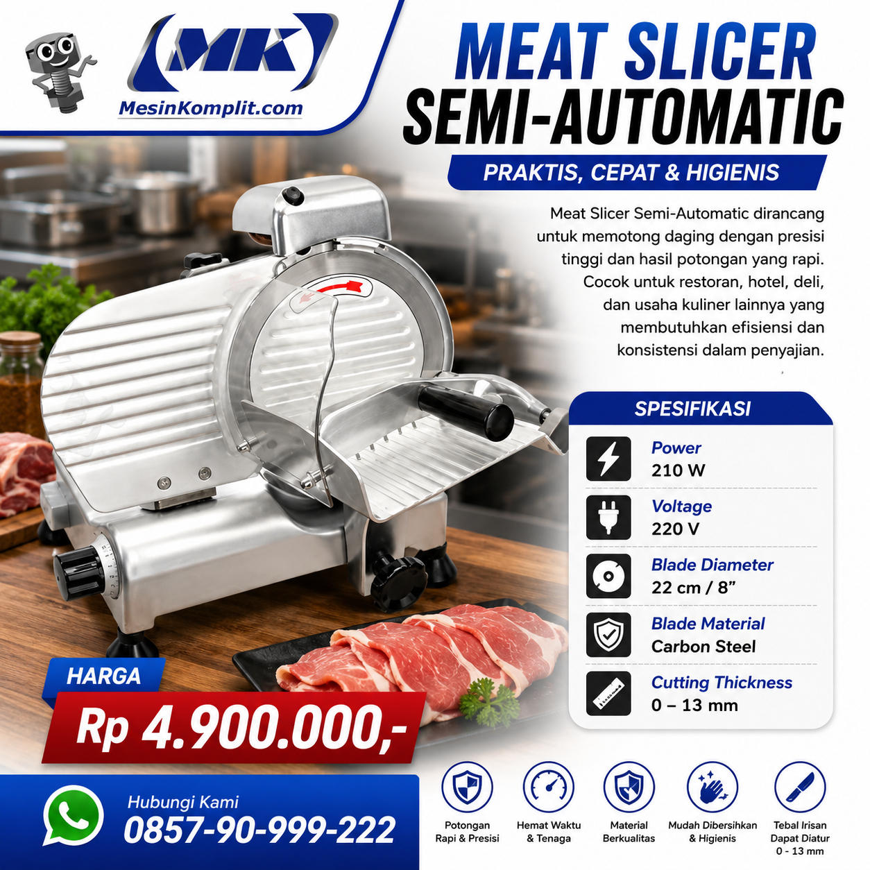 Pengiris Daging Semi Otom...